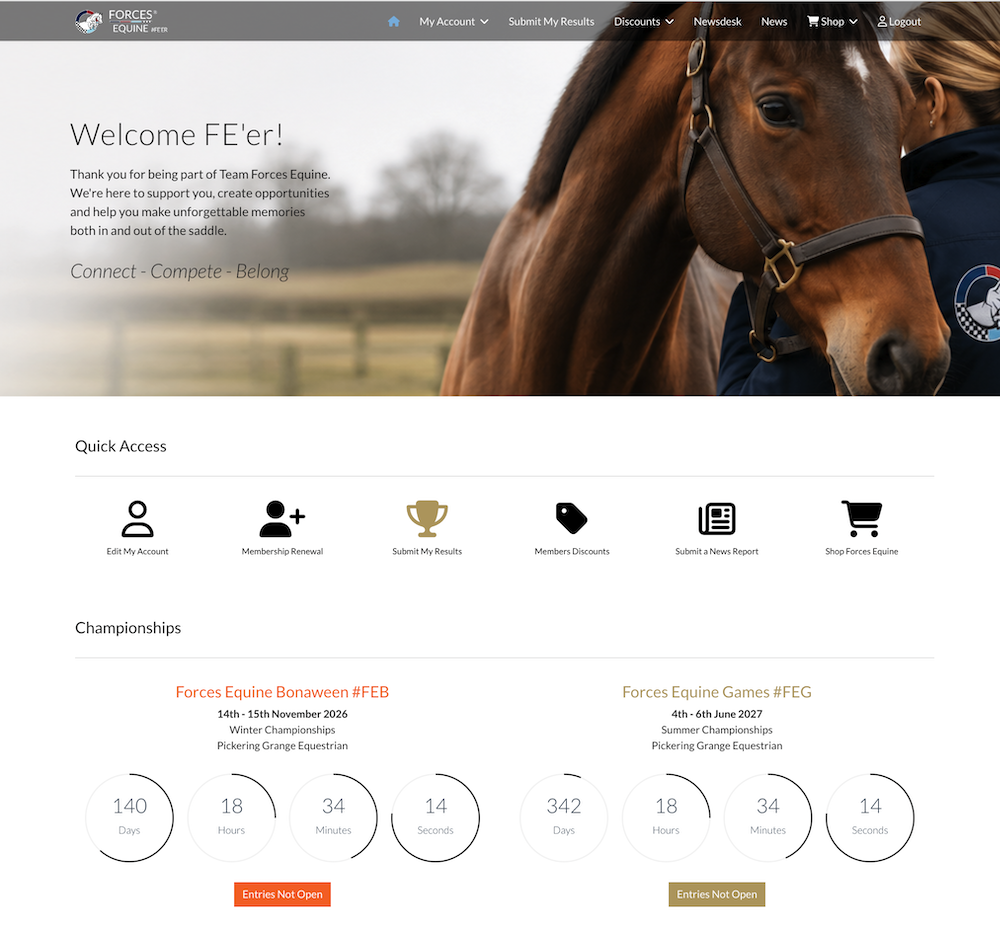 Discover Your New & Improved Forces Equine Members Area